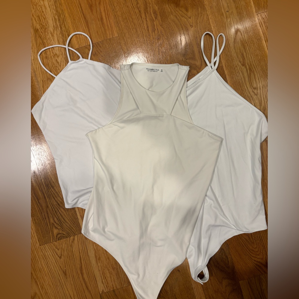 Abercrombie & Fitch White and Cream Bodysuit Bundle (Size XL)